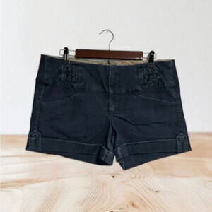 BOOM BOOM Jean Shorty Shorts Junior Size 15 Cuffed Pockets Grunge Gothic Boho